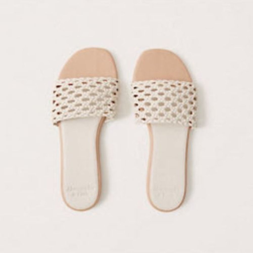 Abercrombie A&F Woven Slide Sandals